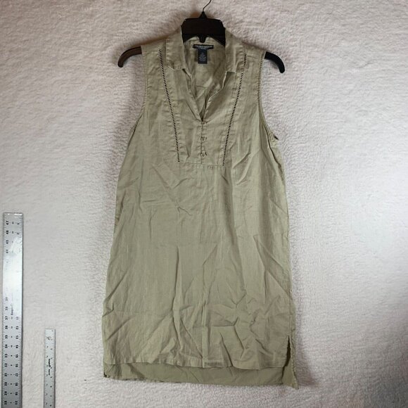 Chelsea & Theodore Women's Hi-Low Sleeveless Linen Sheath Mini Dress Sz XS 10047 - Picture 1 of 7